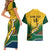 Custom South Africa Rugby Couples Matching Short Sleeve Bodycon Dress and Hawaiian Shirt Springboks Go Champions African Pattern - Wonder Print Shop