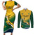 Custom South Africa Rugby Couples Matching Short Sleeve Bodycon Dress and Long Sleeve Button Shirt Springboks Go Champions African Pattern - Wonder Print Shop