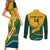 Custom South Africa Rugby Couples Matching Short Sleeve Bodycon Dress and Long Sleeve Button Shirt Springboks Go Champions African Pattern - Wonder Print Shop