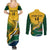 Custom South Africa Rugby Couples Matching Summer Maxi Dress and Long Sleeve Button Shirt Springboks Go Champions African Pattern - Wonder Print Shop