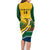 Custom South Africa Rugby Family Matching Long Sleeve Bodycon Dress and Hawaiian Shirt Springboks Go Champions African Pattern - Wonder Print Shop