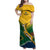 Custom South Africa Rugby Family Matching Off Shoulder Maxi Dress and Hawaiian Shirt Springboks Go Champions African Pattern - Wonder Print Shop