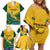 Custom South Africa Rugby Family Matching Off Shoulder Short Dress and Hawaiian Shirt Springboks Go Champions African Pattern - Wonder Print Shop