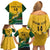 Custom South Africa Rugby Family Matching Off Shoulder Short Dress and Hawaiian Shirt Springboks Go Champions African Pattern - Wonder Print Shop