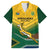 Custom South Africa Rugby Family Matching Short Sleeve Bodycon Dress and Hawaiian Shirt Springboks Go Champions African Pattern - Wonder Print Shop