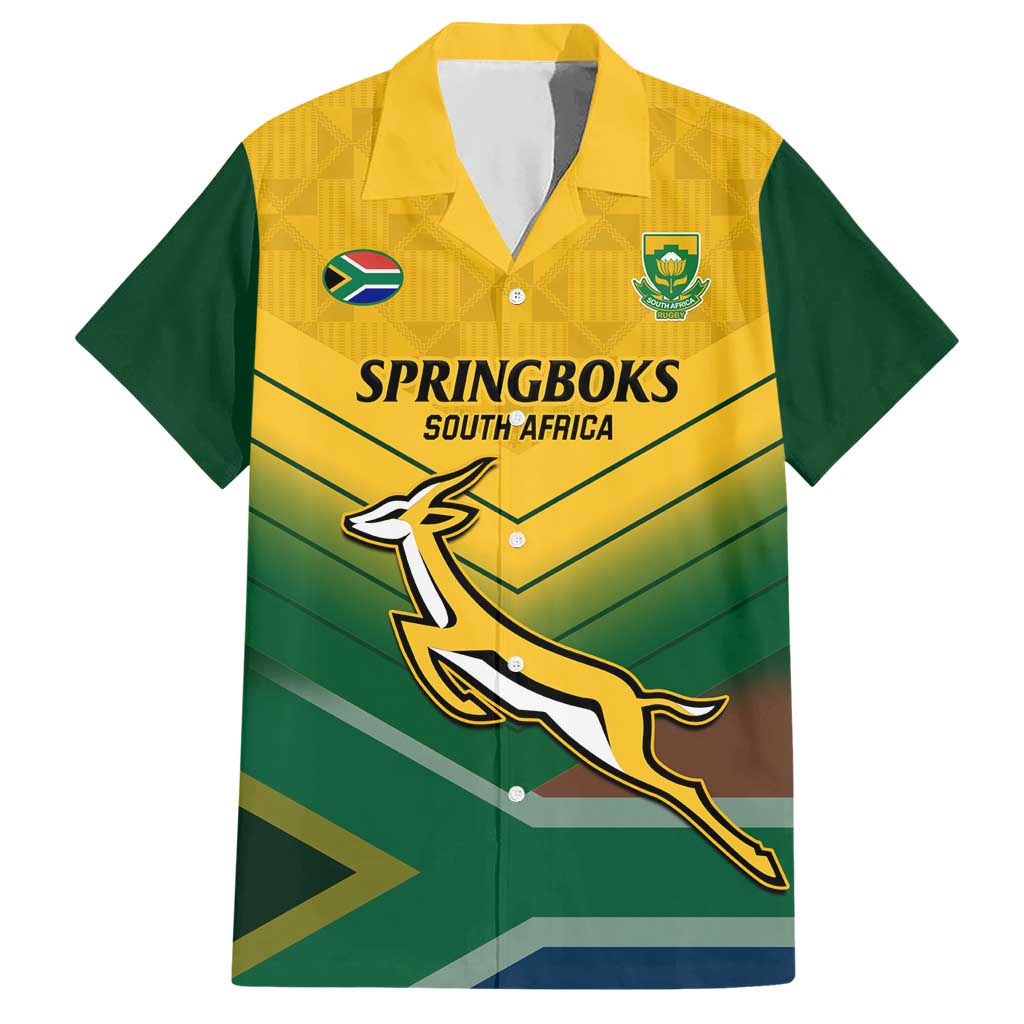 Custom South Africa Rugby Hawaiian Shirt Springboks Go Champions African Pattern - Wonder Print Shop