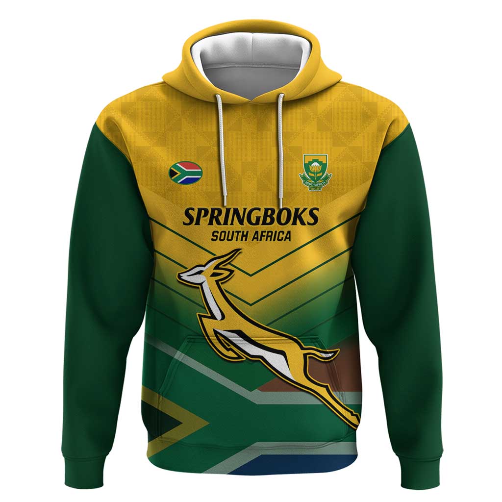 Custom South Africa Rugby Hoodie Springboks Go Champions African Pattern