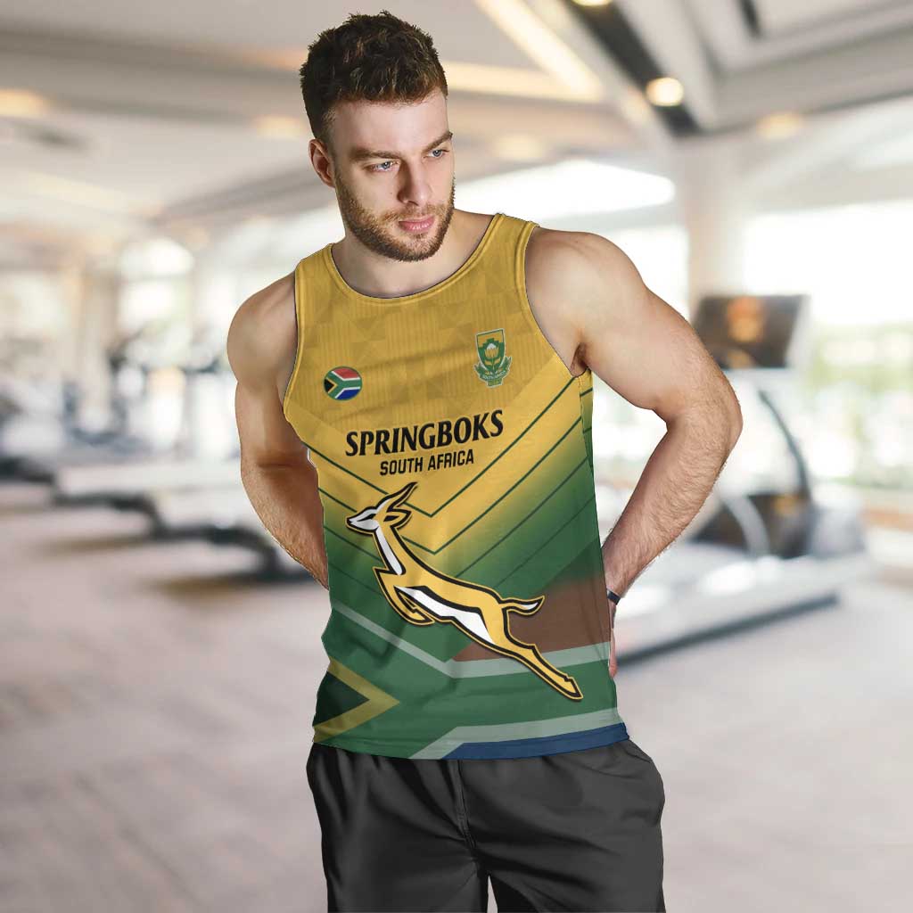 Custom South Africa Rugby Men Tank Top Springboks Go Champions African Pattern - Wonder Print Shop