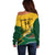 Custom South Africa Rugby Off Shoulder Sweater Springboks Go Champions African Pattern - Wonder Print Shop