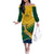 Custom South Africa Rugby Off The Shoulder Long Sleeve Dress Springboks Go Champions African Pattern - Wonder Print Shop