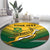 Custom South Africa Rugby Round Carpet Springboks Go Champions African Pattern