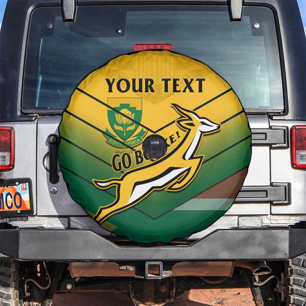 Custom South Africa Rugby Spare Tire Cover Springboks Go Champions African Pattern - Wonder Print Shop