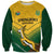 Custom South Africa Rugby Sweatshirt Springboks Go Champions African Pattern - Wonder Print Shop