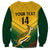 Custom South Africa Rugby Sweatshirt Springboks Go Champions African Pattern - Wonder Print Shop