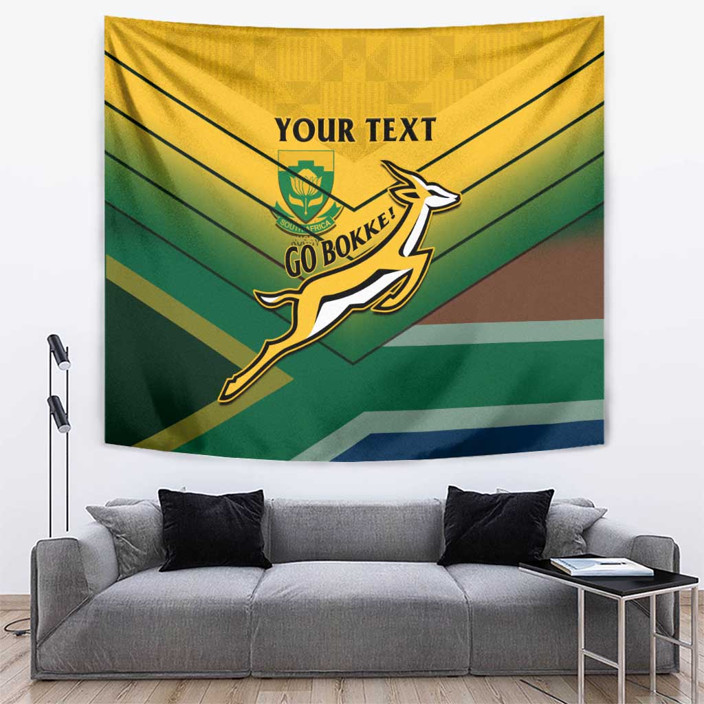 Custom South Africa Rugby Tapestry Springboks Go Champions African Pattern