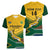 Custom South Africa Rugby Women V-Neck T-Shirt Springboks Go Champions African Pattern