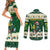 Custom South Africa Rugby Christmas Couples Matching Short Sleeve Bodycon Dress and Long Sleeve Button Shirt Geseende Kersfees Springboks African Pattern - Wonder Print Shop