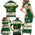 Custom South Africa Rugby Christmas Family Matching Short Sleeve Bodycon Dress and Hawaiian Shirt Geseende Kersfees Springboks African Pattern - Wonder Print Shop