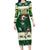 Custom South Africa Rugby Christmas Long Sleeve Bodycon Dress Geseende Kersfees Springboks African Pattern - Wonder Print Shop