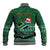 Personalised South Africa Christmas Baseball Jacket Cool Santa Claus With South African Map - Wonder Print Shop