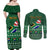 Personalised South Africa Christmas Couples Matching Off Shoulder Maxi Dress and Long Sleeve Button Shirt Cool Santa Claus With South African Map - Wonder Print Shop