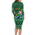 Personalised South Africa Christmas Long Sleeve Bodycon Dress Cool Santa Claus With South African Map - Wonder Print Shop