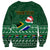 Personalised South Africa Christmas Sweatshirt Cool Santa Claus With South African Map - Wonder Print Shop