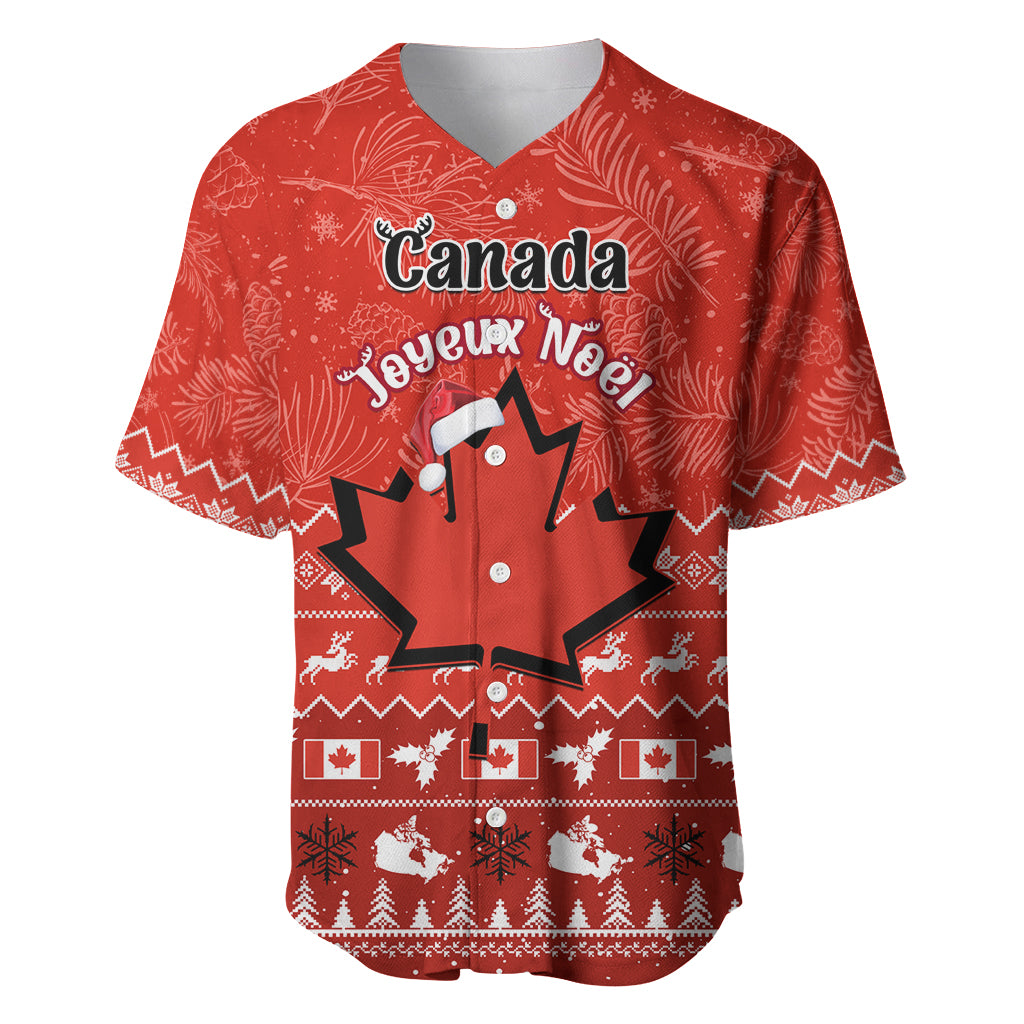 Personalised Canada Christmas Baseball Jersey Maple Leaf Santa With Map Merry Xmas - Wonder Print Shop