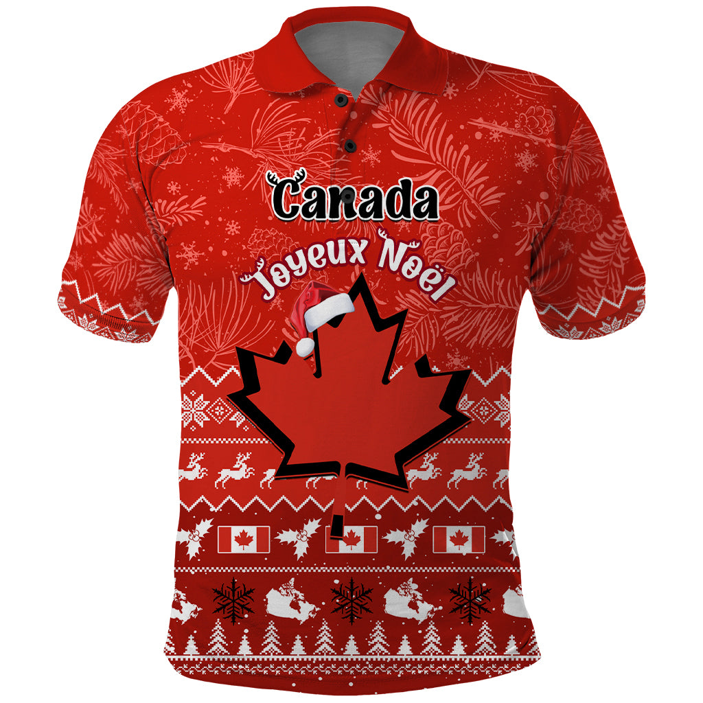 Personalised Canada Christmas Polo Shirt Maple Leaf Santa With Map Merry Xmas - Wonder Print Shop