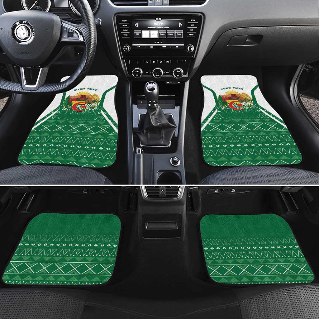 Personalized Algeria Car Mats Coat Of Arms African Pattern - Wonder Print Shop