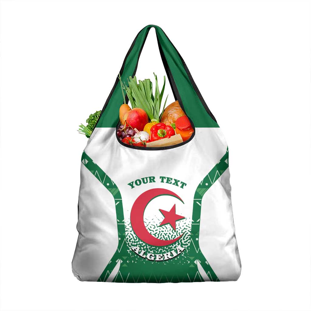 Personalized Algeria Grocery Bag Coat Of Arms African Pattern