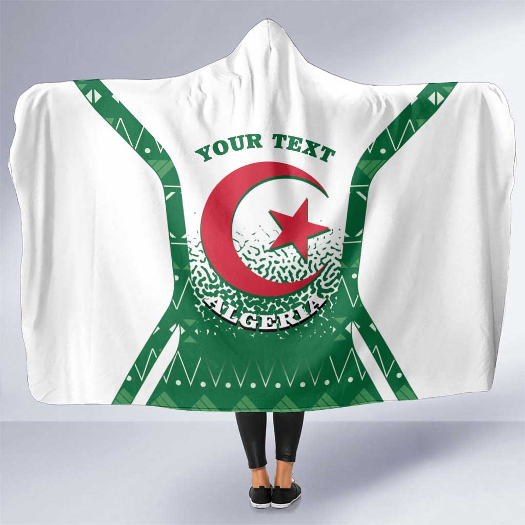 Personalized Algeria Hooded Blanket Coat Of Arms African Pattern