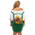 Personalized Algeria Off Shoulder Short Dress Coat Of Arms African Pattern - Wonder Print Shop