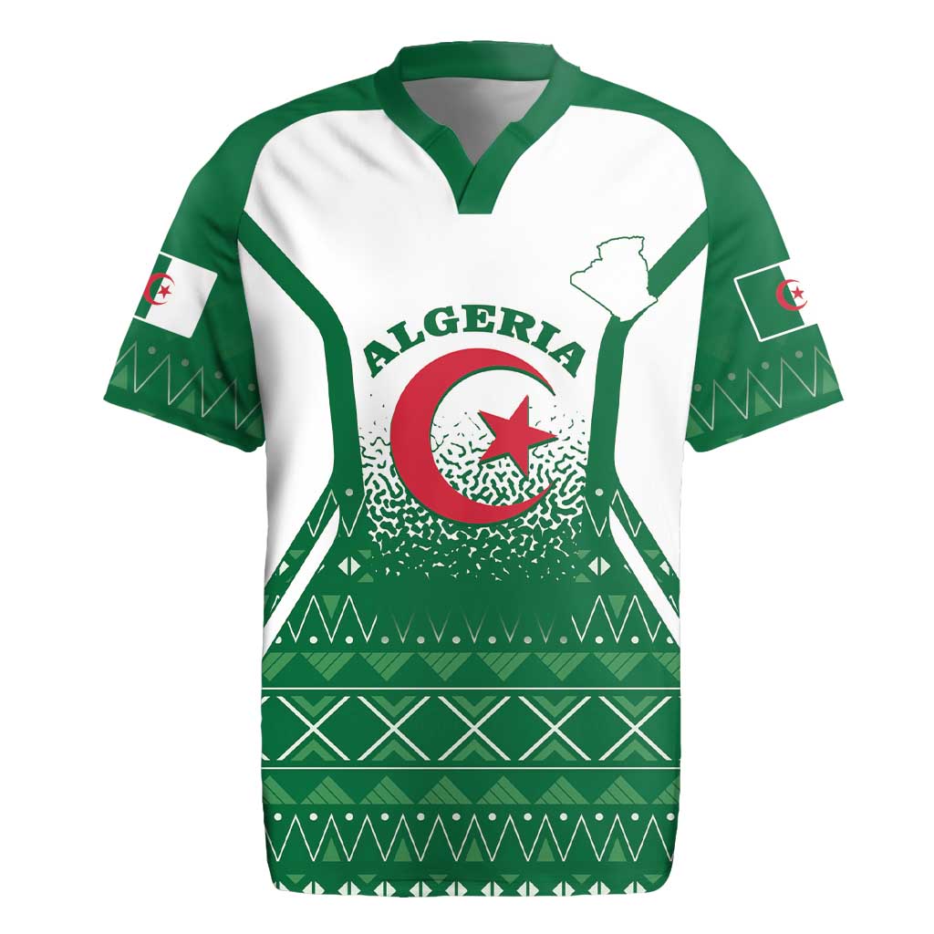 Personalized Algeria Rugby Jersey Coat Of Arms African Pattern - Wonder Print Shop