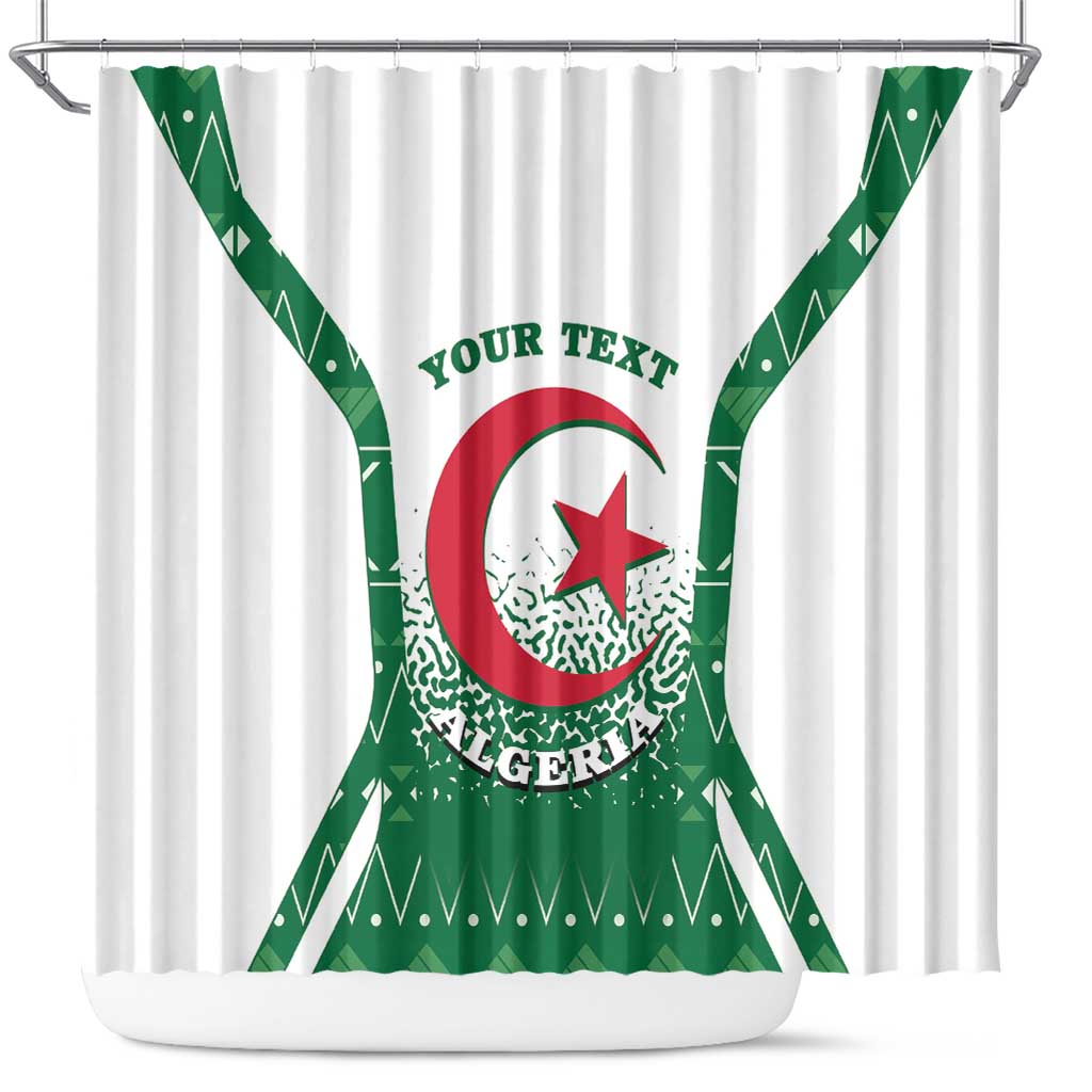 Personalized Algeria Shower Curtain Coat Of Arms African Pattern