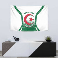 Algeria tapestry wall hanging featuring green lines, red crescent star, and "ALGERIA"