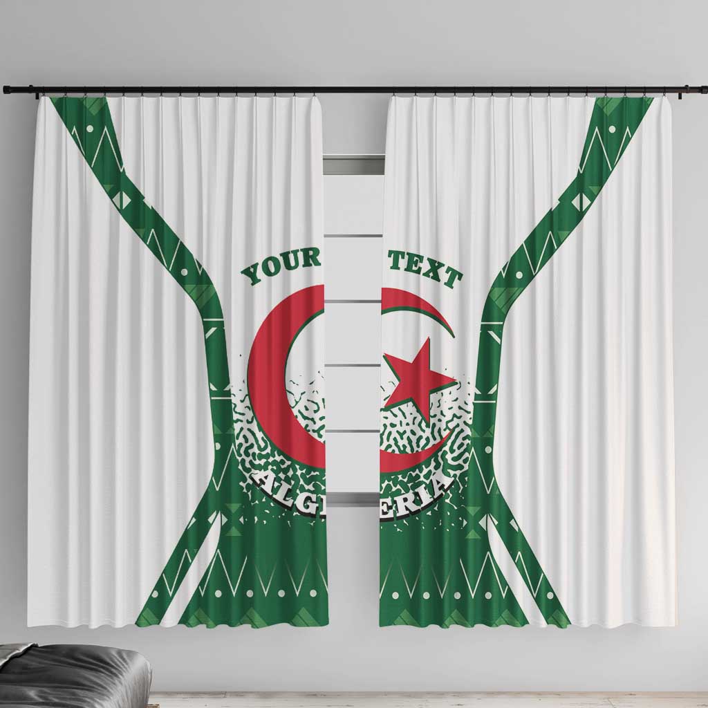 Personalized Algeria Window Curtain Coat Of Arms African Pattern - Wonder Print Shop