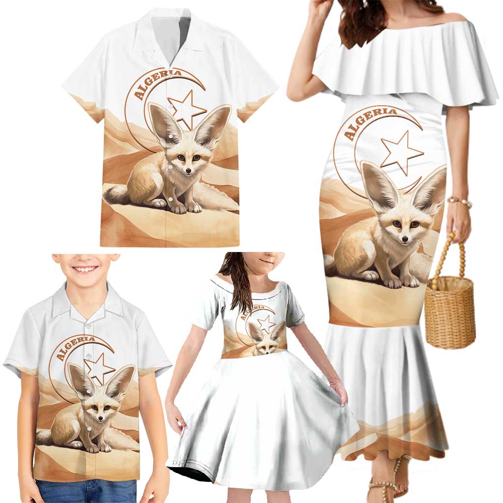 Fennec Fox Algeria Family Matching Mermaid Dress and Hawaiian Shirt Algerian Sahara - Wonder Print Shop