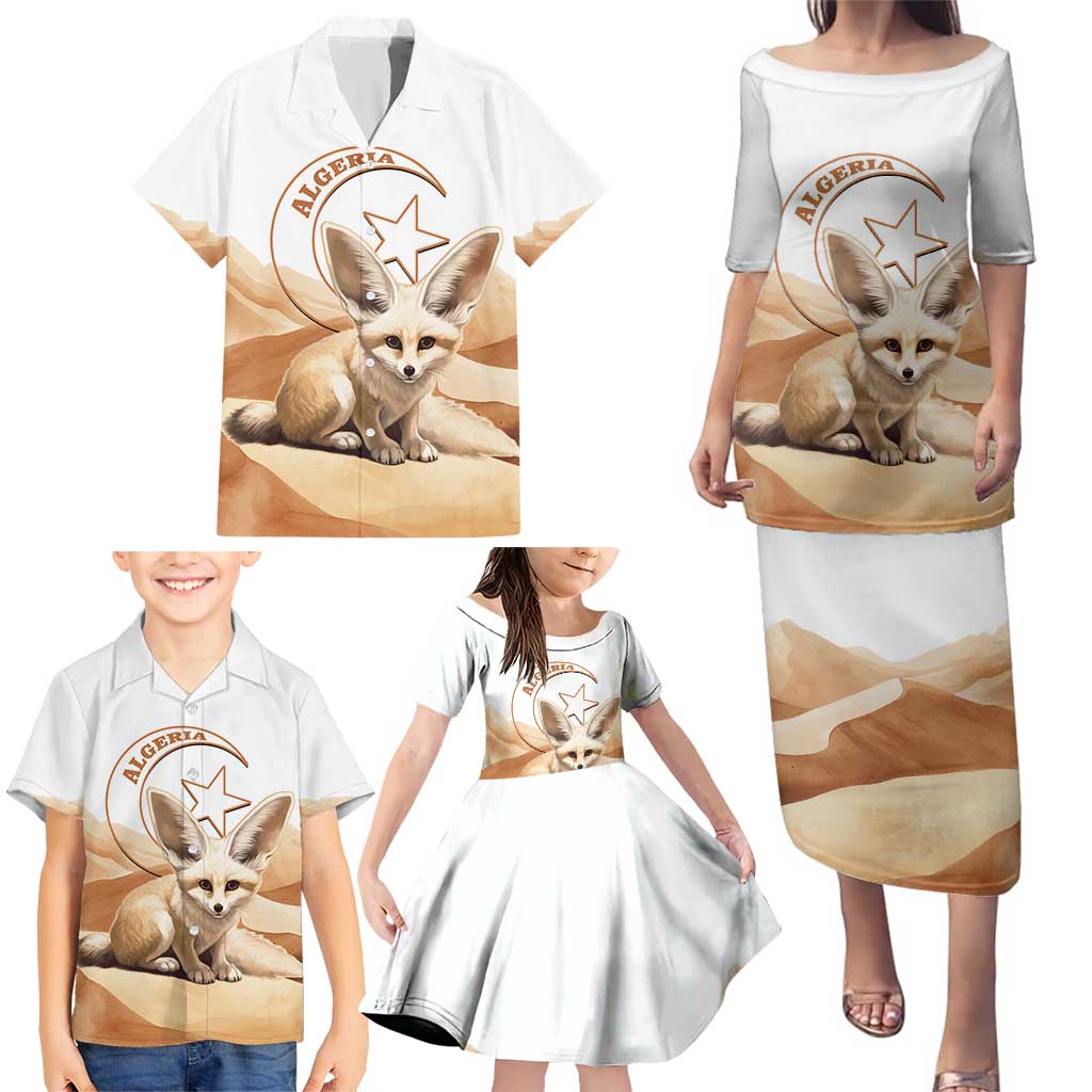 Fennec Fox Algeria Family Matching Puletasi and Hawaiian Shirt Algerian Sahara - Wonder Print Shop