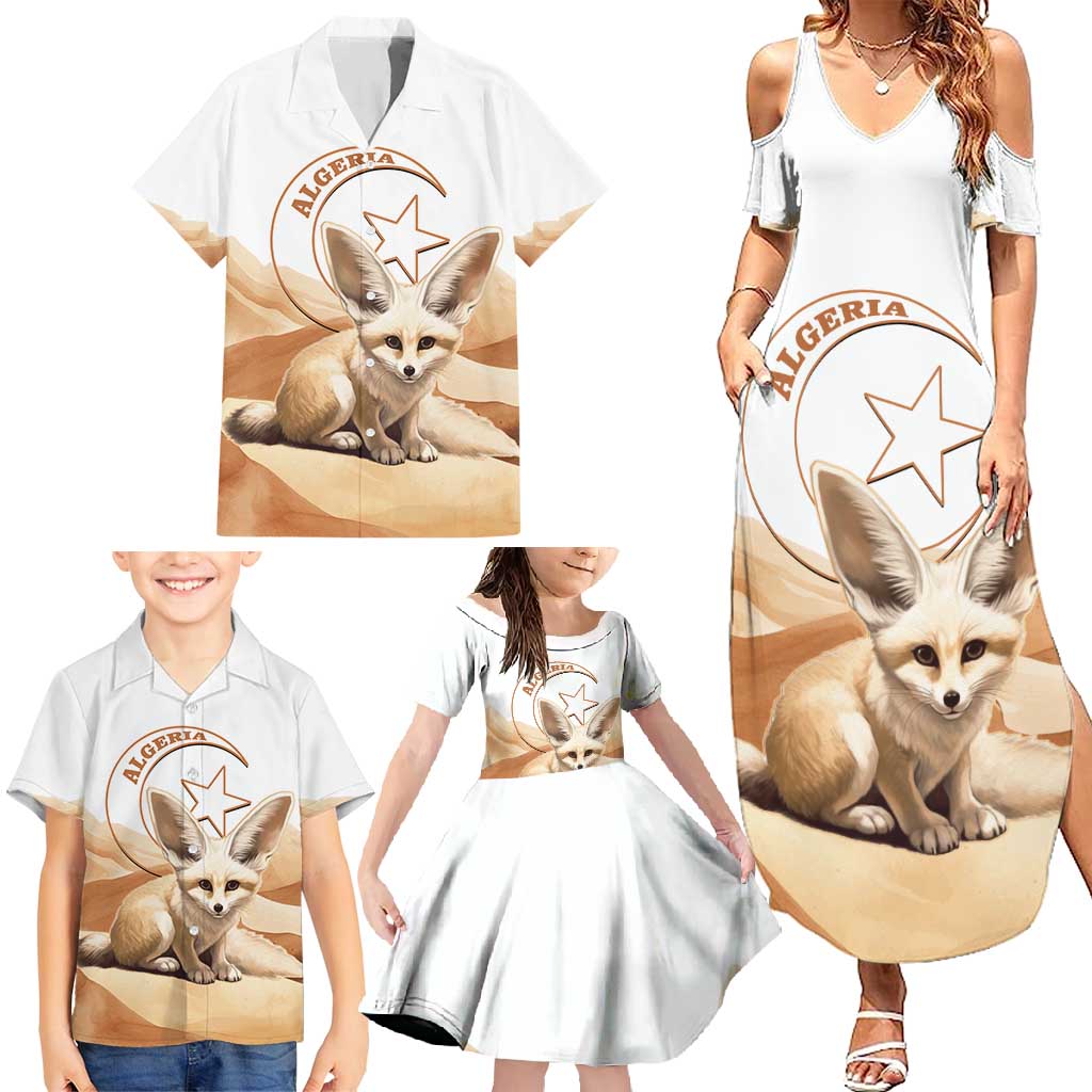 Fennec Fox Algeria Family Matching Summer Maxi Dress and Hawaiian Shirt Algerian Sahara - Wonder Print Shop