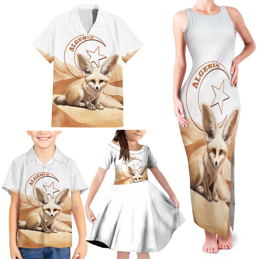 Fennec Fox Algeria Family Matching Tank Maxi Dress and Hawaiian Shirt Algerian Sahara - Wonder Print Shop