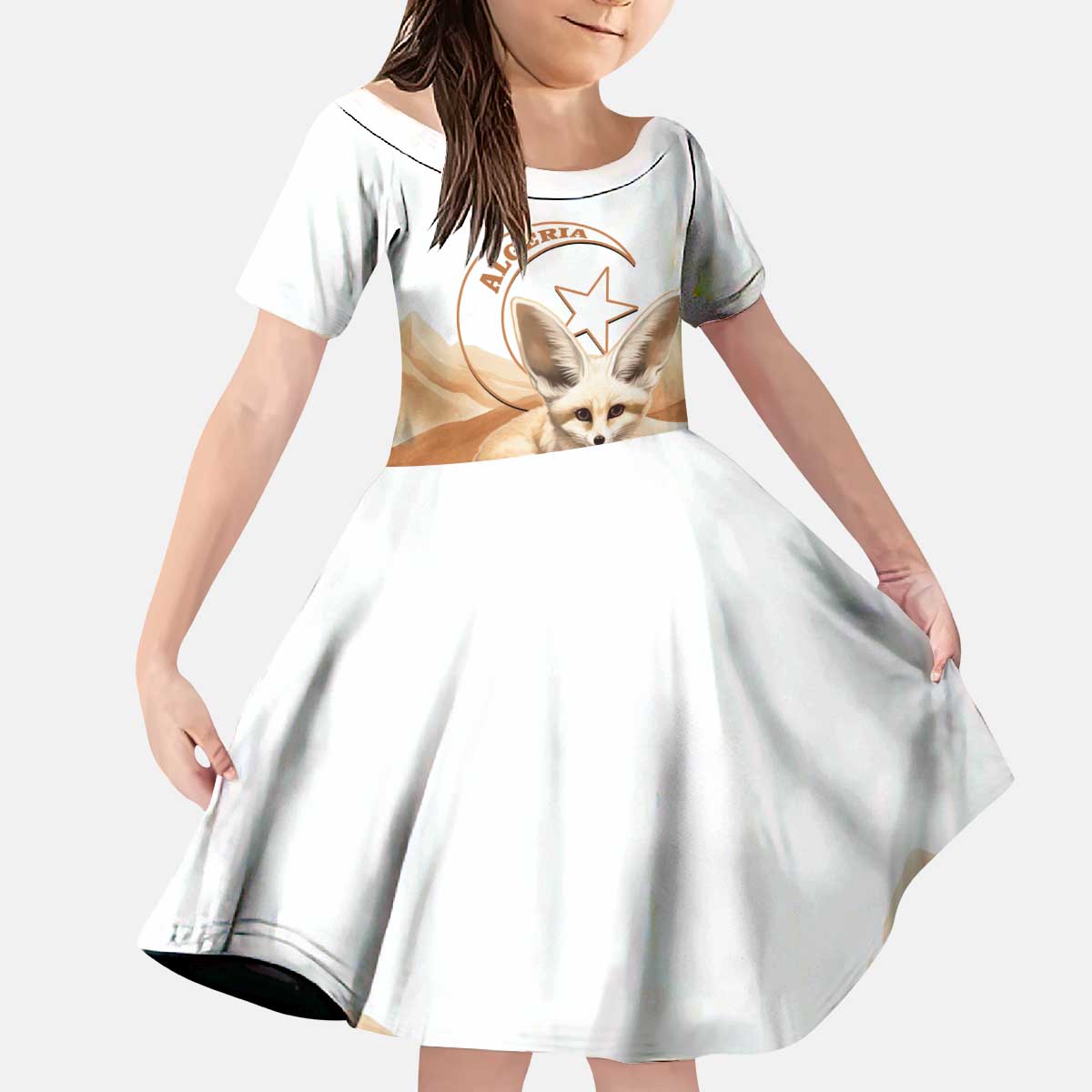 Fennec Fox Algeria Kid Short Sleeve Dress Algerian Sahara - Wonder Print Shop