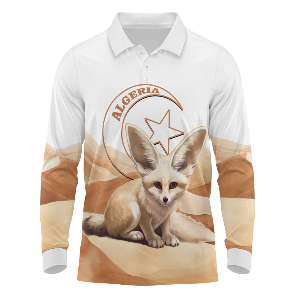 Fennec Fox Algeria Long Sleeve Polo Shirt Algerian Sahara - Wonder Print Shop