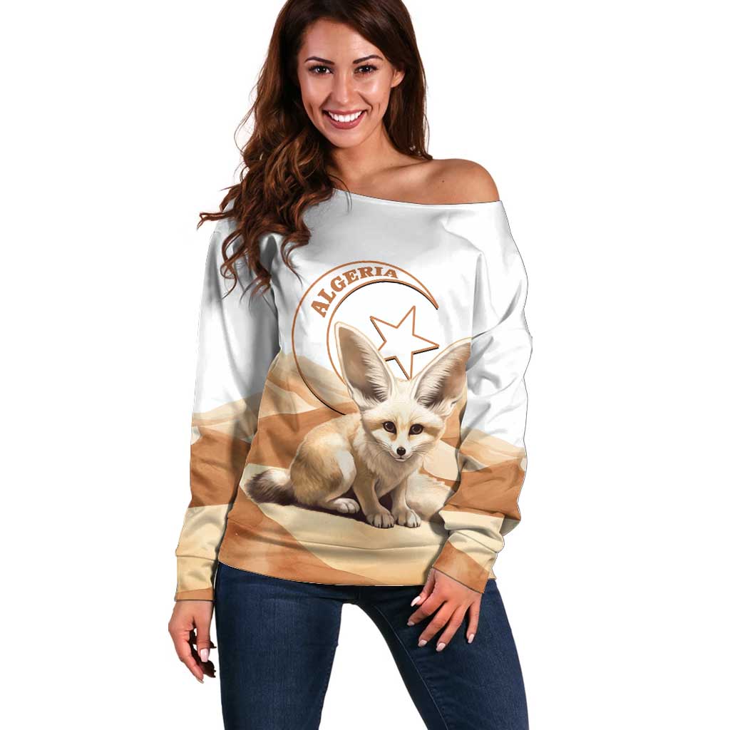 Fennec Fox Algeria Off Shoulder Sweater Algerian Sahara - Wonder Print Shop