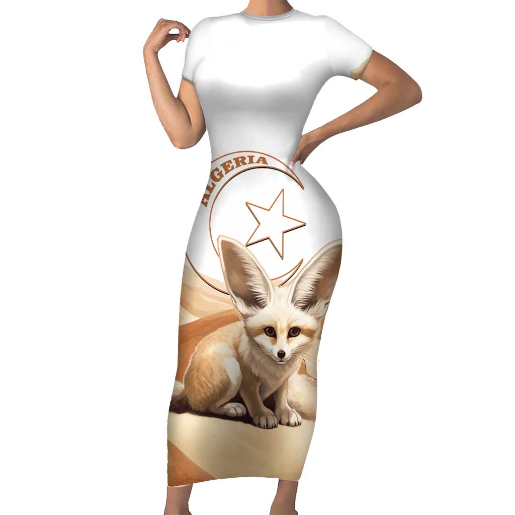 Fennec Fox Algeria Short Sleeve Bodycon Dress Algerian Sahara - Wonder Print Shop