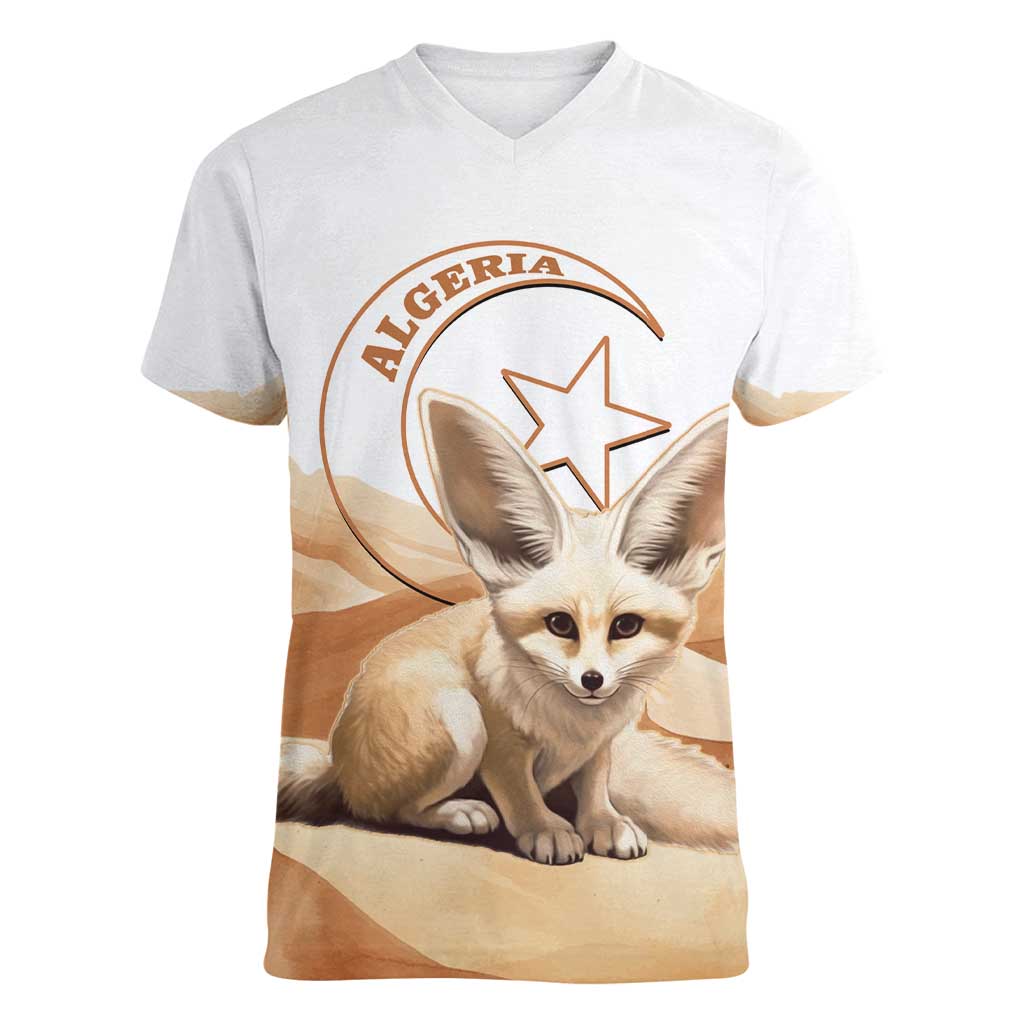 Fennec Fox Algeria Women V-Neck T-Shirt Algerian Sahara - Wonder Print Shop