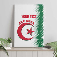 Custom Algeria football canvas wall art showing 'YOUR TEXT' above Algeria crescent and star on green