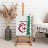 Custom Algeria football canvas wall art on easel: red crescent star with 'YOUR TEXT' and Algeria text
