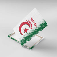Custom Algeria football canvas wall art in stack view: 'YOUR TEXT' and Algeria crescent star design