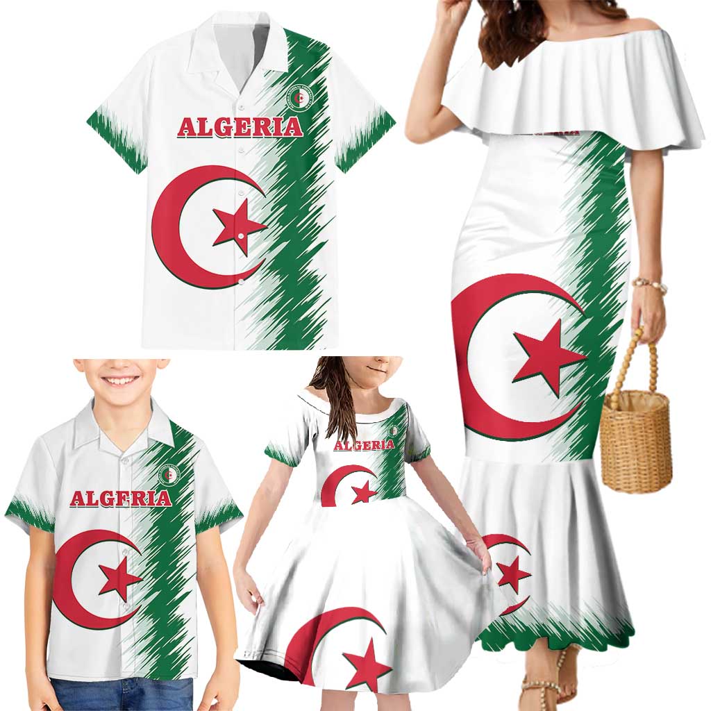 Custom Algeria Football Family Matching Mermaid Dress and Hawaiian Shirt Go The Greens - Wonder Print Shop